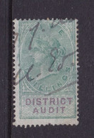 GB Fiscal/ Revenue Stamp.  District Audit 5/- Green And Carmine Barefoot 2 (wmk Vr ) - Fiscale Zegels