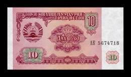 Tajikistán 10 Rubles 1994 Pick 3 Sc Unc - Tajikistan