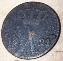 PAYS-BAS UTRECHT GUILLAUME PREMIER WILLEM I 1 CENT 1821 ! USEE MAIS RARE, FRAPPE MONNAIE COTES : 30€-80€-200€-450€ ! - 1815-1840: Willem I.