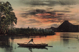 CPA TAHITI - Vision Du Soir - Tahiti At Twilight - Edit Gauthier - Barque - Tahiti