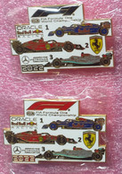 PINS 2 SUPERBE PIN'S F1 DORE, RED BULL, FERRARI, MERCEDES, 70 Mm Numéroté. - Ferrari