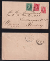 Argentina 1896 Uprated Stationery Envelope SANTIAGO X HAMBURG Germany - Covers & Documents