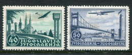 YUGOSLAVIA 1940 Airmail Definitive LHM / *.  Michel 426-27 - Ongebruikt