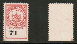 U.S.A.  UNUSED BALTIMORE MARYLAND DEPT. Of HEALTH STAMP (71) (CONDITION AS PER SCAN) (Stamp Scan # 839-12) - Revenues