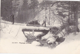 PAYSAGE D'HIVER - Transport De Bois - Très Bon état - Port