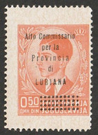 Italy / Slovenia - Alto Commisario Di LUBIANA - 1941 MNH** - WW2 Occupation - Signed A. Diena - Lubiana