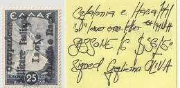 Cefalonia E Itaca - 1941 - 25 D. - MNH** - "o" Lower Case Letter - WW2 - Signed G. Oliva - CV 36250 € / Italian Occupy - Cefalonia & Itaca