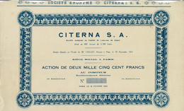 Titre De 1932 - Citerna S. A. - Blanco - Petróleo