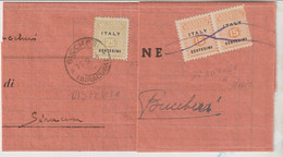 106-Amgot Sicilia-Occupazione Alleata-RISPEDITA-25c.+coppia 15c X  Buccheri-Siracusa - Anglo-american Occ.: Naples