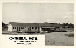 Canada, HUNTSVILLE, Ontario, Continental Motel, Cars (1950s) RPPC Postcard - Huntsville