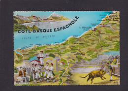 CPSM Contour Géographique Maps Circulé Côte Basque - Mapas