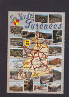 CPSM Contour Géographique Maps Circulé Hautes Pyrénées - Mapas