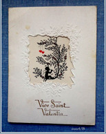 Jolie Carte Double De Saint Valentin Avec Feuillet Intérieur Vierge - Sonstige & Ohne Zuordnung