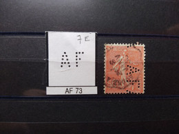 FRANCE TIMBRE  AF 73   INDICE 7 SUR SEMEUSE  PERFORE PERFORES PERFIN PERFINS PERFO PERFORATION PERFORIERT LOCHUNG - Usados