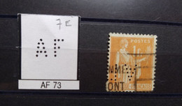 FRANCE TIMBRE  AF 73   INDICE 7 SUR SEMEUSE 137  PERFORE PERFORES PERFIN PERFINS PERFO PERFORATION PERFORIERT LOCHUNG - Used Stamps