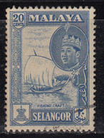 20c Selangor Used 1961, Malaya / Malaysia, Fishing Cart, Sailing Boat (sample Image) - Selangor