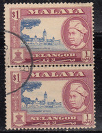 $1.00 Pair Used., Selangor 1957, Government Office , Malaya, Malaysia - Selangor