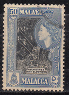 50c Malacca Used 1957 Malaya, Malaysia, Aborignies, Blowpipe, - Malacca