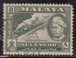 8c Selangor Used 1957, Malaya / Malaysia, Train, (cond., Perf Short) - Selangor