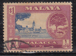 Malacca $1.00 Used 1960, Tree, Animal, Malaya / Malaysia, Mouse Deer, - Malacca