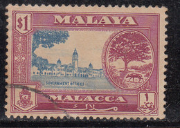 Malacca $1.00 Used 1960, Tree, Animal, Malaya / Malaysia, Mouse Deer, - Malacca