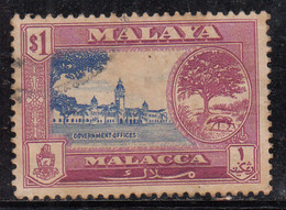 Malacca $1.00 Used 1960, Tree, Animal, Malaya / Malaysia, Mouse Deer, - Malacca