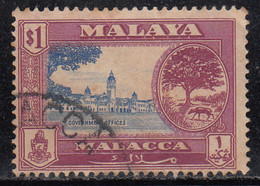 Malacca $1.00 Used 1960, Tree, Animal, Malaya / Malaysia, Mouse Deer, - Malacca