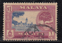 Malacca $1.00 Used 1960, Tree, Animal, Malaya / Malaysia, Mouse Deer, - Malacca