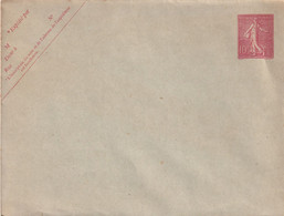 France Entiers Postaux - 10c Semeuse Lignée - Enveloppe - Enveloppes Types Et TSC (avant 1995)