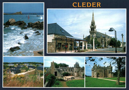 16040 CLEDER  La Côte, Le Centre Ville, Centre De Raguennicet, Château De Tronjoly Et Kérouzéré  ( 2 Scans) 29 Finistère - Cléder