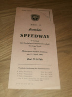 Speedway Güstrow 11.4.1966 , Deutsche Meisterschaft , Programmheft / Programm / Rennprogramm , Program !!! - Motos