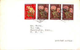 Aa6733 - MACAU Macao   POSTAL HISTORY - Printed Matter COVER To USA 1950's Flowers - Lettres & Documents