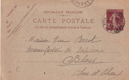 France Entiers Postaux - 20c Semeuse - Carte Postale - Standard- Und TSC-AK (vor 1995)
