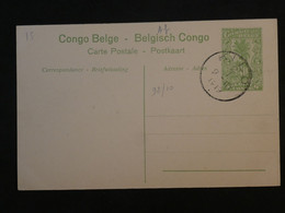 BJ16 CONGO BELGE BELLE CARTE ENTIER SERIE 1 .N°21 RRR 1919 PETIT BUREAU  KILO  ++ AFFRAN. INTERESSANT + - Lettres & Documents
