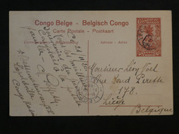 BJ16 CONGO BELGE BELLE CARTE ENTIER SERIE 1 .N°24 RR 1920 LEODA A LIEGE ++ AFFRAN. INTERESSANT + - Brieven En Documenten