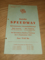 Speedway Güstrow 2.9.1967 , Stal Gorzow - MC Güstrow , Programmheft / Programm / Rennprogramm , Program !!! - Motos