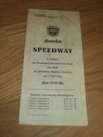 Speedway Güstrow 1.5.1968 , Deutsche Meisterschaft , Programmheft / Programm / Rennprogramm , Program !!! - Motos