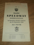 Speedway Güstrow 29.9.1968 , International , Programmheft / Programm / Rennprogramm , Program !!! - Motos