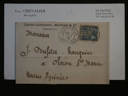 BJ16  FRANCE BELLE LETTRE PERFORé 1995 CHARLEVILLE A OLORON   +SAGES 15C PERFIN  + AFFRANC. PLAISANT + - Briefe U. Dokumente