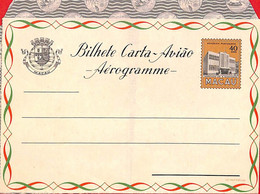 Aa6766 - MACAU - POSTAL HISTORY - Stationery AEROGRAMME - Kessler# 5  Architecture - Postwaardestukken