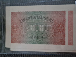 BILLET REICHSBANKNOTE 20000 MARCK - Ohne Zuordnung