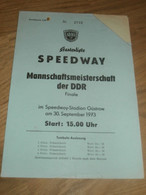 Speedway Güstrow 30.9.1973 , DDR Meisterschaft , Programmheft / Programm / Rennprogramm , Program !!! - Motos