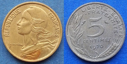 FRANCE - 5 Centimes 1970 KM# 933 Fifth Republic Franc Coinage(1959-2001) - Edelweiss Coins - 5 Centimes