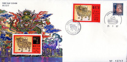 Hong Kong. Enveloppe Fdc. Année Du Buffle 1997 - FDC