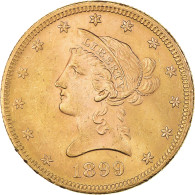 Monnaie, États-Unis, Coronet Head, $10, Eagle, 1899, U.S. Mint, Philadelphie - 10$ - Eagles - 1866-1907: Coronet Head (Tête Couronnée)