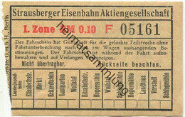 Deutschland - Strausberg - Strausberger Eisenbahn Aktiengesellschaft - Fahrschein 1. Zone RM 0,10 - Europe