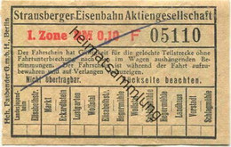 Deutschland - Strausberg - Strausberger Eisenbahn Aktiengesellschaft - Fahrschein 1. Zone RM 0,10 - Europe
