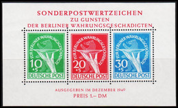 1949. BERLIN. Für Berliner Währungsgeschädigte. The Rare Block Glued Partly To The Paper ... (Michel Block 1) - JF527413 - Blokken