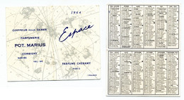 Calendrier 1964 - Parfums Chéramy - Espace / Pot. Marius, Coiffeur à Corbigny (58) - Petit Format : 1961-70