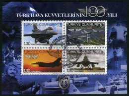 Türkiye 2011 Mi 3886-3889 [Block 79] Turkish Air Force | Aircraft, Aviation, Battle, Military Forces, Weapon - Used Stamps